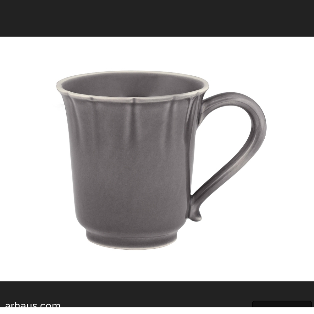 4 Arhaus Avignon Grey Scalloped Mugs